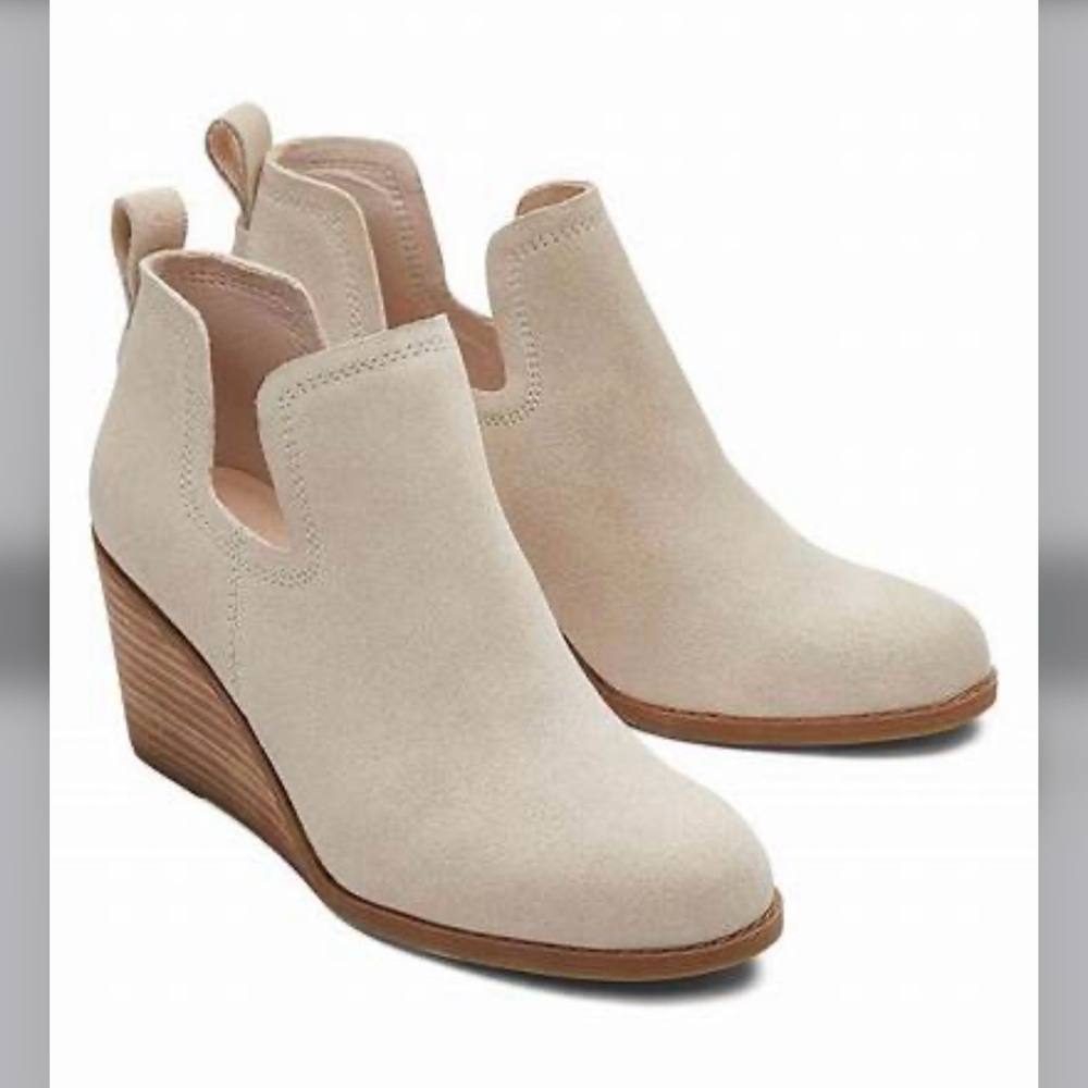 New women's Beige Toms Wedge Ankle Boots